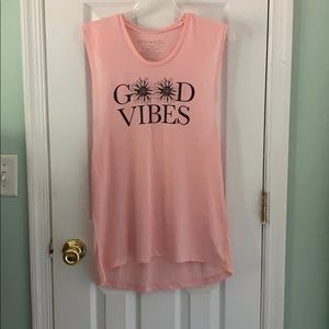 Light pink good vibes tank top